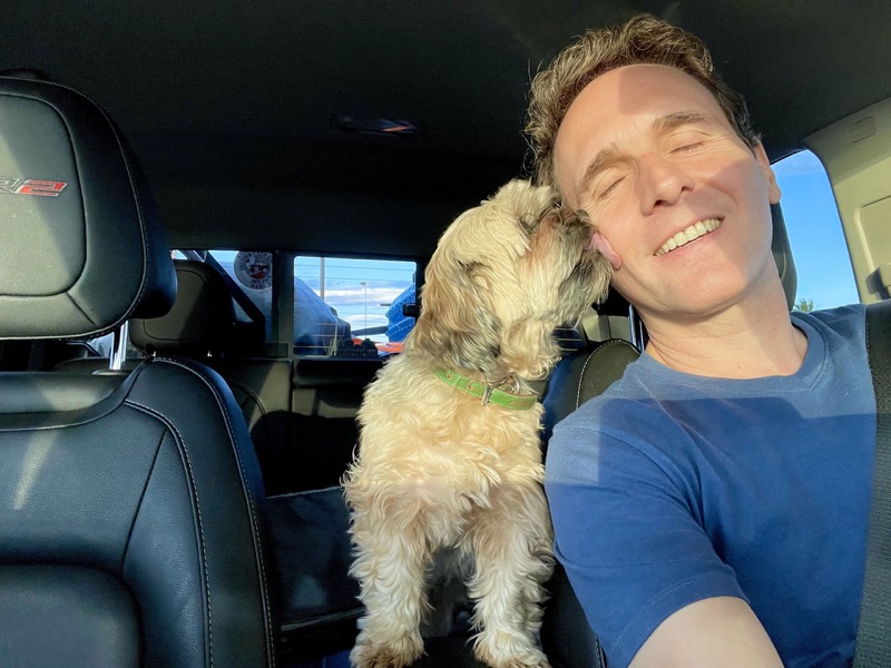 Daniel Branco with his dog